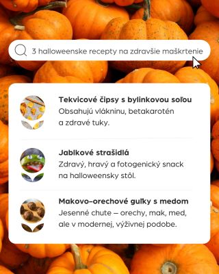 🎃 Zdravšie halloweenske maškrty? Áno, ide to! 👻 Halloween nemusí znamenať len hory cukru a umelé farbivá. 🍬✨ Priprav si...